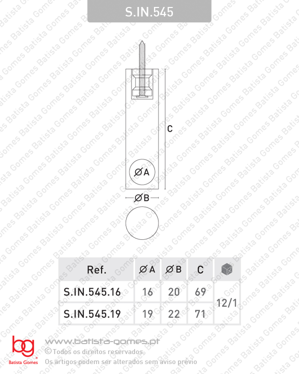 Suporte lateral para var�o - INOX 304